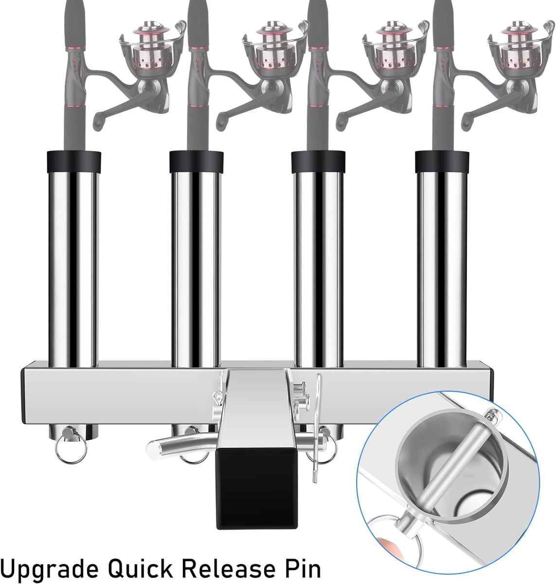 fishing rod holder for trailer hitch Extreme Max 3005.4275 Aluminum Pivoting 2" Receivers Hitch Mount 3 Flag Pole