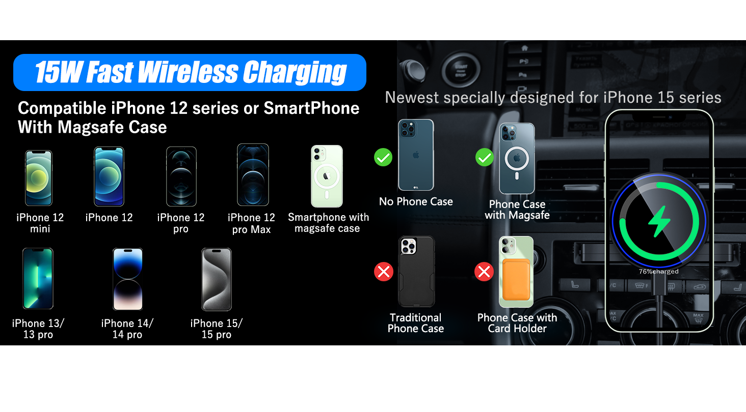 MOKPR for Mag-Safe Car Mount Charger, Magnetic Phone Holder for Your Car Charger MOKPR for Mag-Safe Car Mount Charger, Magnetic Phone Holder for Your Car Charger