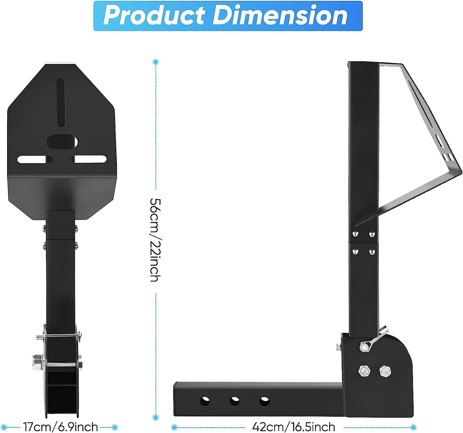 Trailer Hitch Spare Tire Carrier,Adjustable Hitch Spare Tire Mount for Truck with 2 Inch Receiver,Fits 4 & 5 & 6 Lugs Trailer Wheels