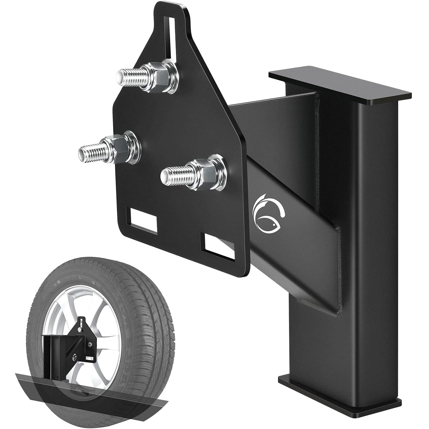 GADFISH Stake Pocket Spare Tire Carrier Mount, 3-Nuts Design Trailer Bracket GADFISH Stake Pocket Spare Tire Carrier Mount, 3-Nuts Design Trailer Bracket